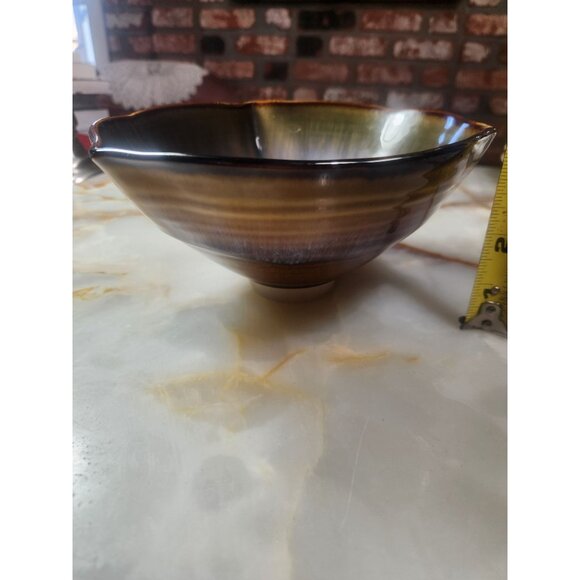 Bill Campbell Handcrafted Signed Ceramic Bowl Studio Art Brown Glazed Bowl - Picture 16 of 16